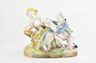 Lot 1266 - MEISSEN; a 19th century figure group of a...