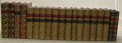 Lot 284 - A collection of leather bound books, including...