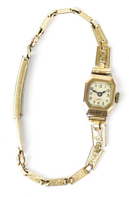 Lot 772 - A 9ct yellow gold cocktail watch, the dial set...
