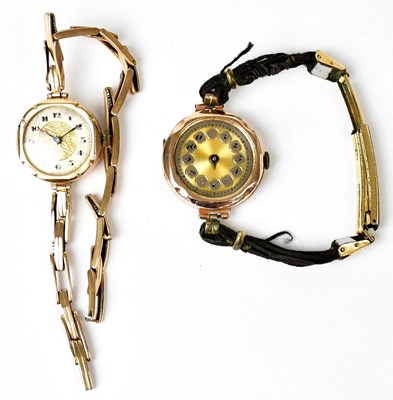 Lot 769 - A 9ct rose gold watch head, the engine turned...