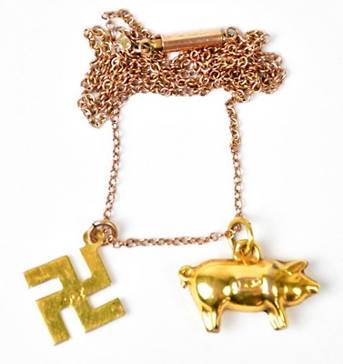 Lot 713 - A 9ct rose gold chain, length approx. 47cm,...