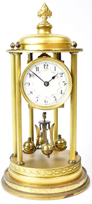 Lot 118 - A brass anniversary/portico clock, the ivorine...