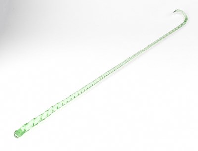 Lot 280 - A Victorian green wrythen glass walking stick...