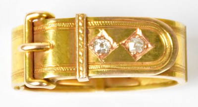 Lot 742 - A 15ct yellow gold scarf ring in the form of a...