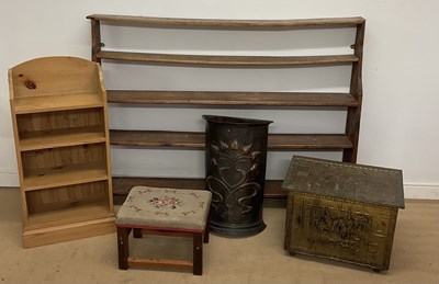 Lot 516 - A collection of furniture, comprising a pine...