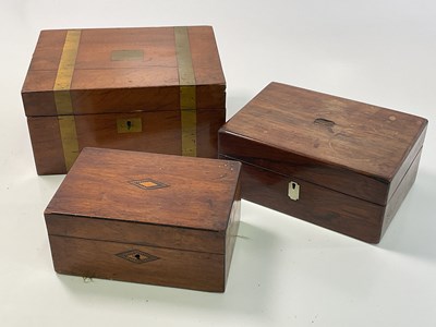 Lot 24 - Three boxes, mahogany and rosewood examples,...