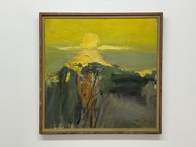 Lot 310 - NEILSON; oil on board, abstract depicting the...