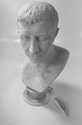 Lot 120 - A plaster bust of an unknown male figure,...