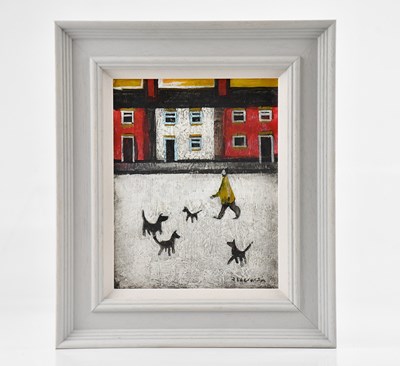 Lot 190 - DAVID ALDERMAN; oil on board, 'New Kid on the...