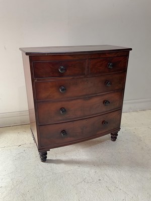 Lot 1151 - A Victorian mahogany bowfront chest of two...