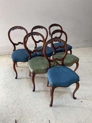 Lot 1197 - A set of six Edwardian mahogany balloon back...