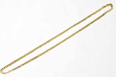 Lot 716 - A 9ct gold flat link chain necklace with...