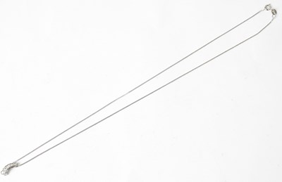 Lot 719 - An 18ct white gold necklace with an abstract...