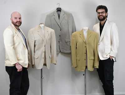 Lot 1363 - DEGE, SAVILE ROW; a handmade cream silk single-...
