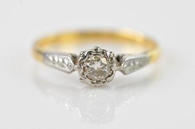 Lot 601 - A yellow and white metal diamond illusion set...