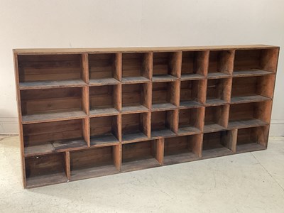 Lot 1099 - A large pine bookcase, height 121cm, width...