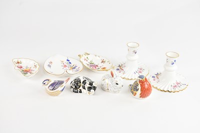 Lot 298 - ROYAL CROWN DERBY; three animal form...
