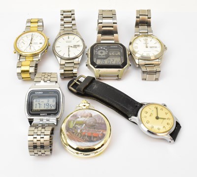 Lot 1660 - Six various gentleman's wristwatches and a...