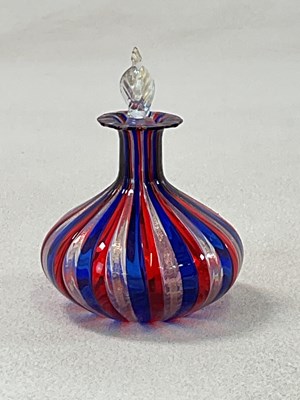 Lot 254 - A Venetian gold flecked clear, blue and red...