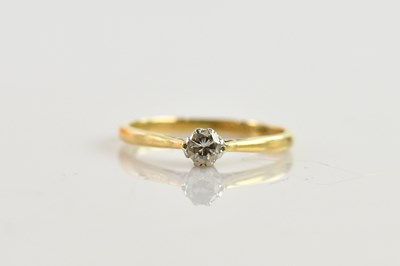 Lot 610 - An 18ct yellow gold solitaire ring with a...