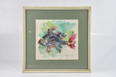Lot 1731 - MILDRED SUSSMAN; gouache, abstract of a fish,...