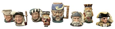 Lot 632 - ROYAL DOULTON; five assorted character jugs,...