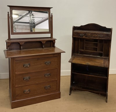 Lot 565 - An oak dressing table, height 146cm, height...