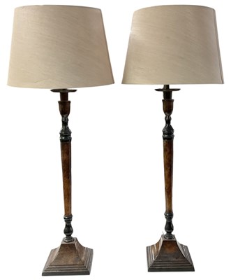 Lot 100 - A pair of modern classical style bronzed...