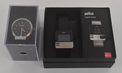 Lot 1633 - BRAUN; a modern stainless steel digital...