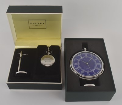 Lot 471 - DALVEY; a 'Grand Sedan' clock, the blue dial...