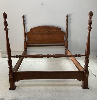 Lot 1100 - A reproduction oak four poster bed, height...
