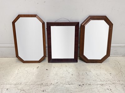 Lot 1188 - Two 1920s oak framed mirrors, with a Victorian...