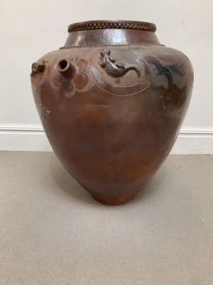 Lot 1152 - A large terracotta floor standing vase/vessel,...