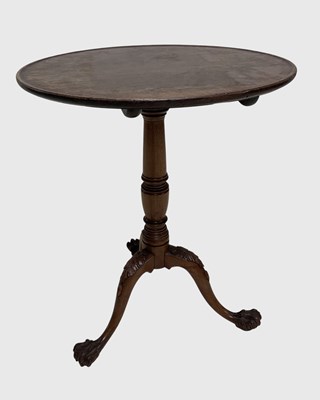 Lot 1133 - A George III and later mahogany tripod table,...