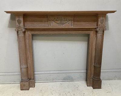 Lot 1094 - An Edwardian Adam Revival pine and gesso fire...