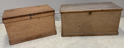 Lot 1192 - Two pine blanket boxes, height 45, width 79cm...
