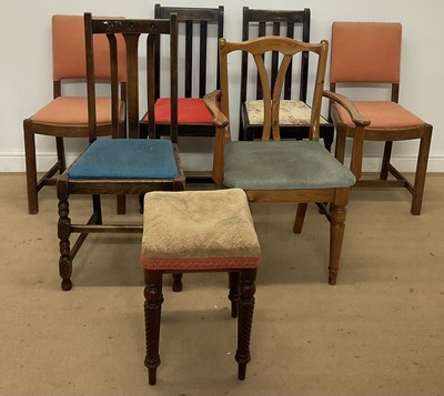 Lot 576 - A collection of six chairs comprising two...