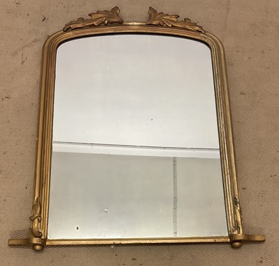 Lot 498 - A 19th century gilt overmantel mirror; 91 x 66cm.