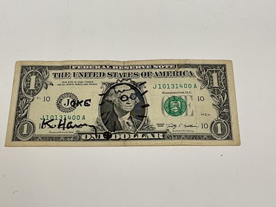 Lot 2272 - KEITH HARING; a one dollar bill bearing the...