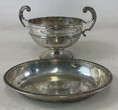 Lot 342 - A large George V hallmarked silver twin...