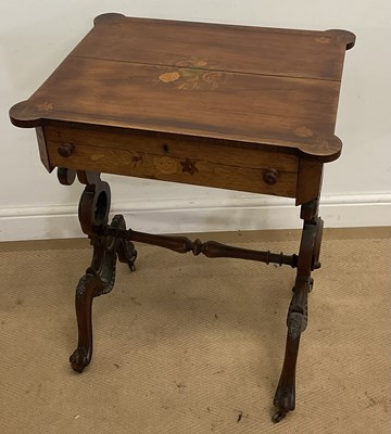 Lot 690 - A 19th century rosewood and floral marquetry...