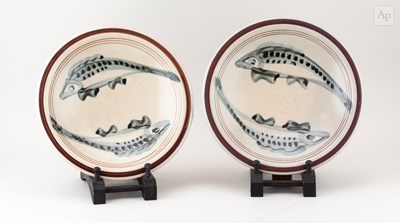 Lot 648 - SVEND BAYER (born 1946); a pair of stoneware...