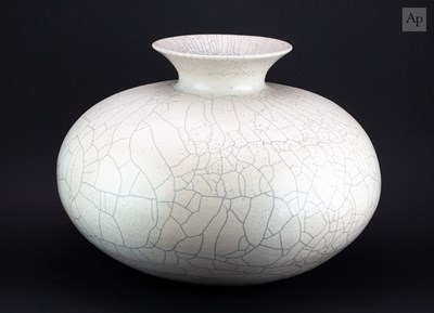 Lot 176 - DAVID ROBERTS (born 1947); a large raku bottle...
