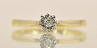 Lot 1278 - An 18ct gold and platinum diamond solitaire...