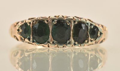Lot 1319 - A late 19th century 9ct rose gold ring set...