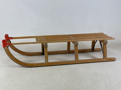 Lot 53 - A vintage bentwood and beech sledge with...