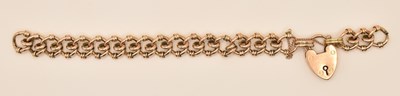 Lot 1453 - A 9ct rose gold bracelet with interlocking...