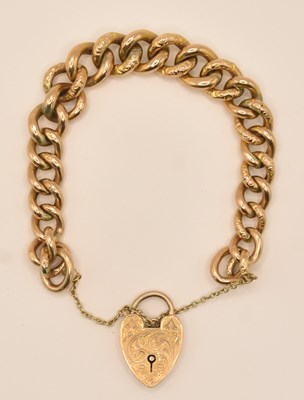 Lot 1450 - A 9ct rose gold hollow link bracelet, with...