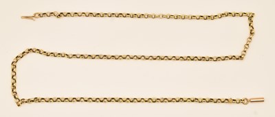 Lot 1381 - A 9ct yellow gold dainty belcher link necklace...