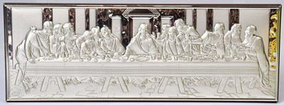 Lot 520 - A boxed silver plaque, after Leonardo da Vinci,...